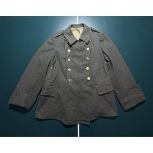 Vintage 1930s Swiss Army Medic Jacket Wool‎ Military Pea Coat Medium Rare EUC